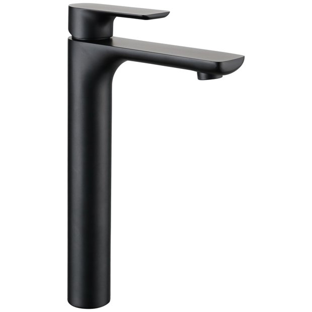 Смеситель для умывальника высокий AVRORA Moon AV3512 монолитный в матовом черном цвете