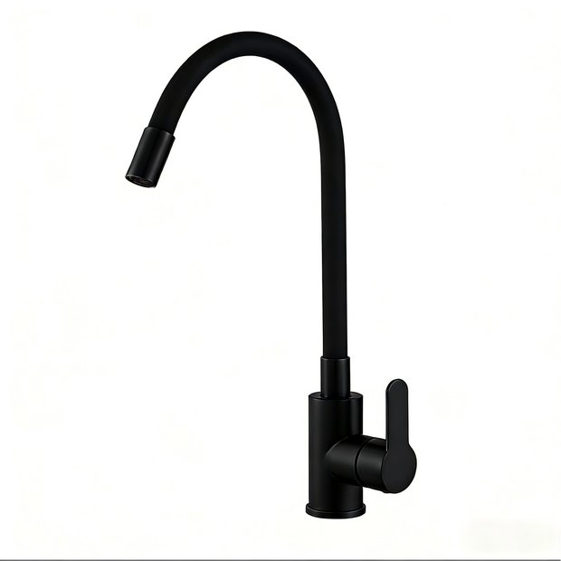 Смеситель для кухни KITCHEN  AV9002BB с гибким изливом, цвет чёрный, цвет излива чёрный