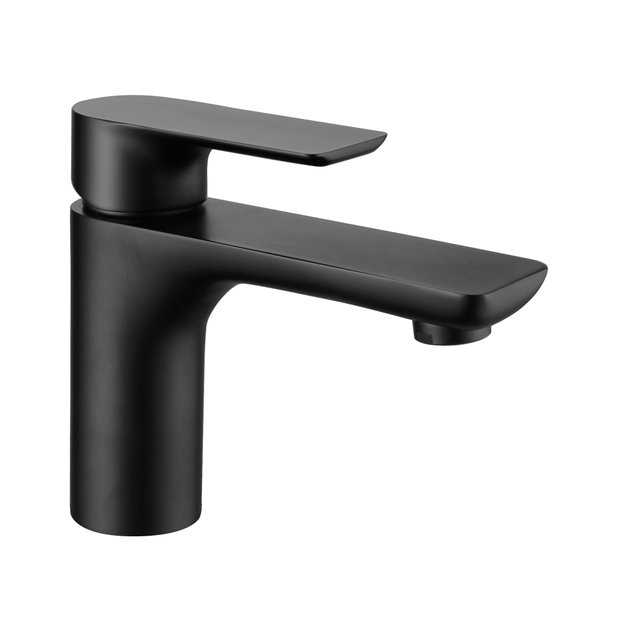 Смеситель для умывальника AVRORA Moon AV3510 монолитный в матовом черном цвете