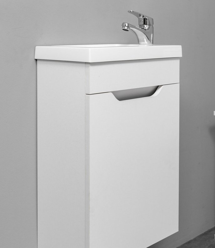 IZEO 40 комплект мебели подвесной (тумба + раковина+смеситель), цвет белый IZ-T40W2-K/S
