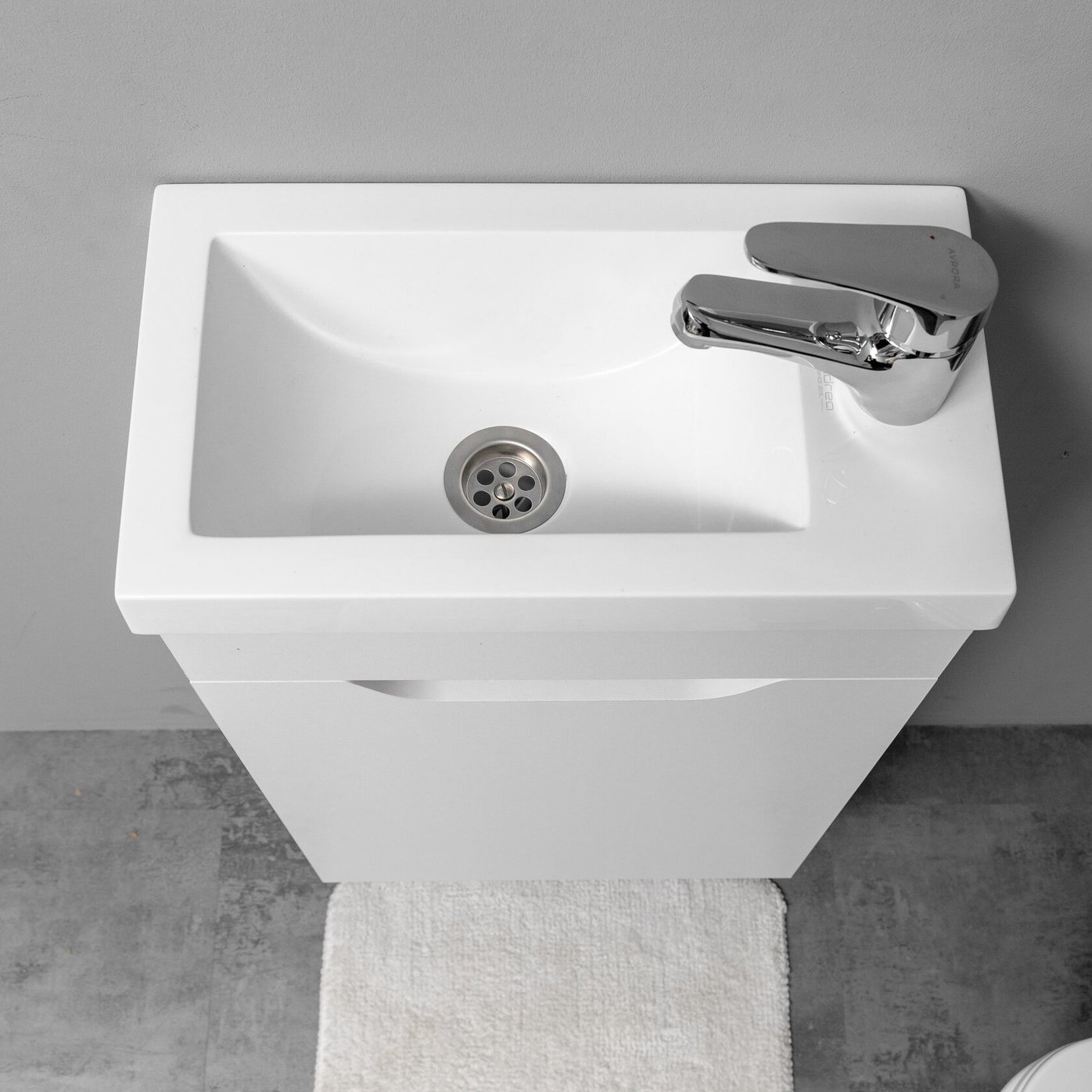 ИЗЕО 40 комплект мебели подвесной (тумба + раковина+смеситель), цвет белый IZ-T40W2-K/S