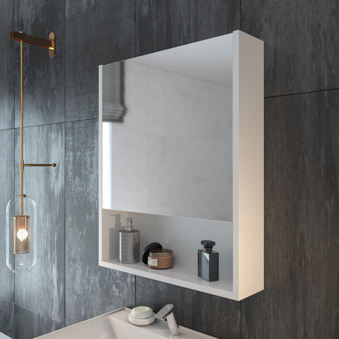 ИЗЕО 60 комплект мебели подвесной c дверцами (тумба + умывальник Дакота 60), Белый