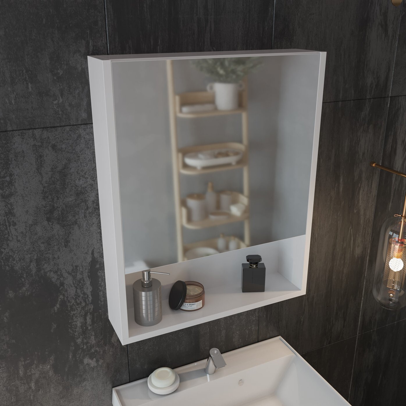 ИЗЕО 60 комплект мебели подвесной c дверцами (тумба + умывальник Дакота 60), Белый