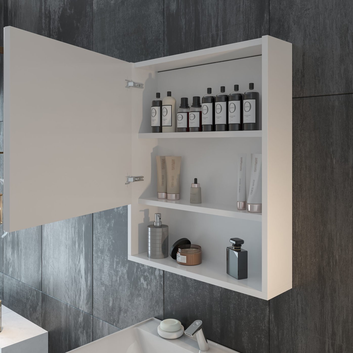 ИЗЕО 60 комплект мебели подвесной c дверцами (тумба + умывальник Дакота 60), Белый