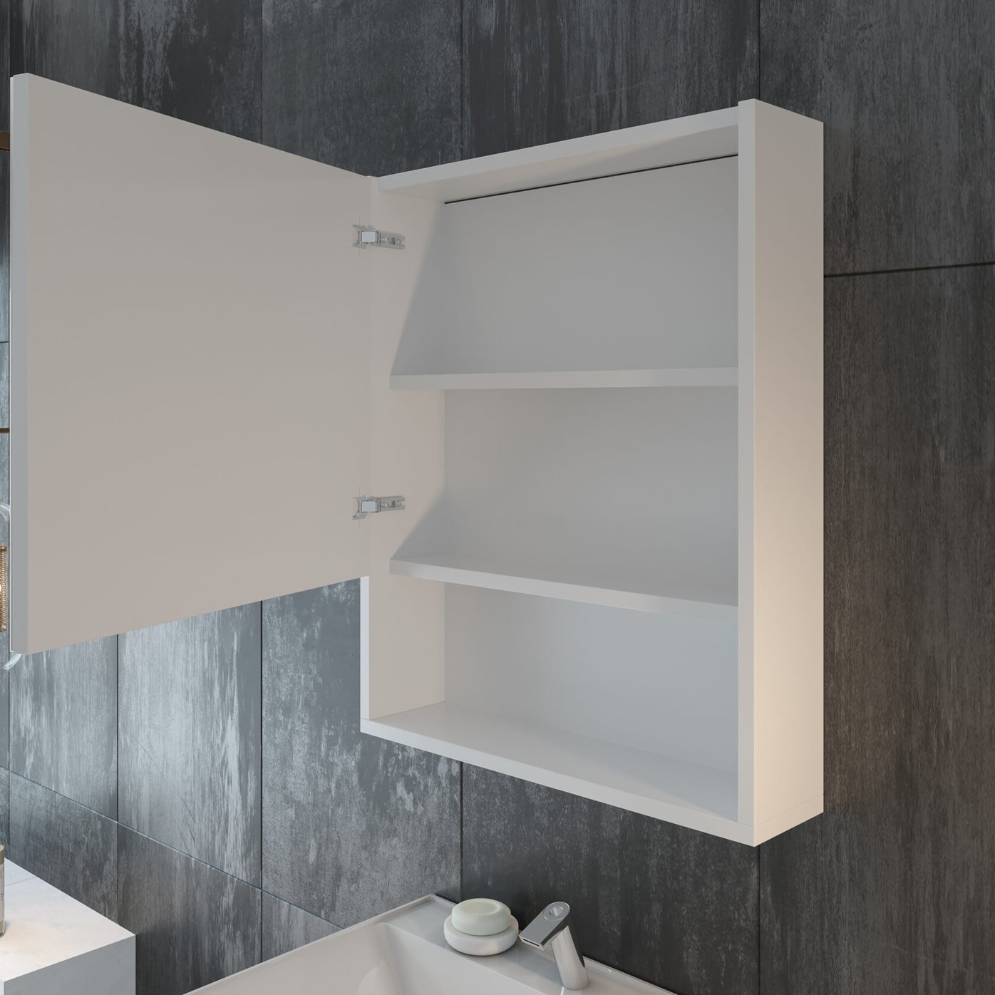 ИЗЕО 60 комплект мебели подвесной c дверцами (тумба + умывальник Дакота 60), Белый