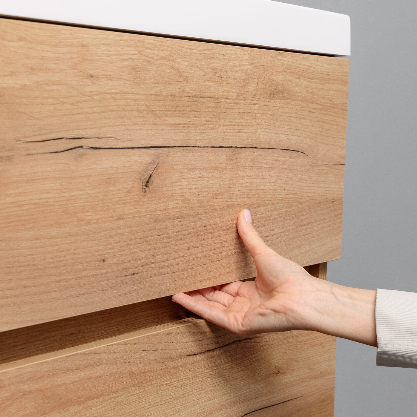 БРУНО 50 комплект мебели, подвесной с ящиками (под Слим 50/Альтаис 35) цвет Дуб крафт Br-S-T50K/PW