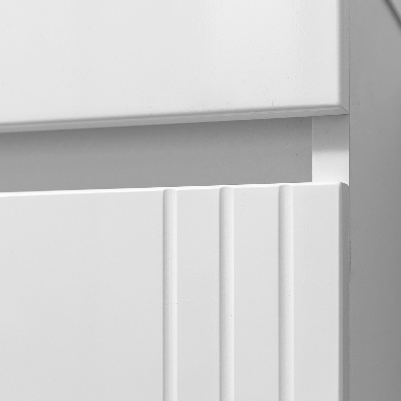 ЛИНГО 60 комплект, напольный с полосками на дверцах, фасад МДФ с фрезеровкой (под Астория), цвет Белый LI-T60-W2