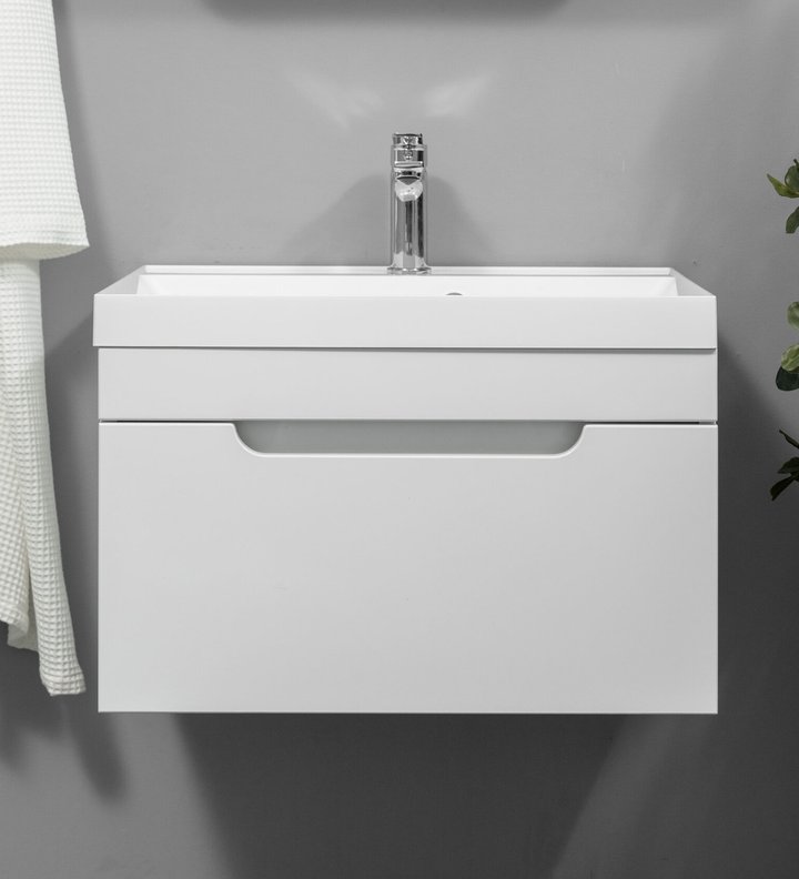 Biana 60 комплект, подвесной с 1 ящиком, фасад МДФ (под Астория), цвет Белый BI-T60-W