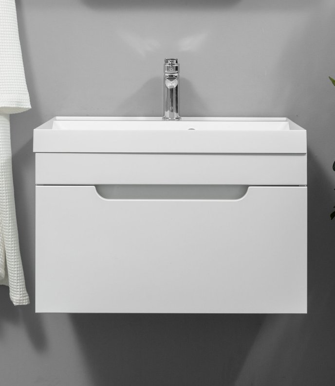 Biana 60 комплект, подвесной с 1 ящиком, фасад МДФ (под Астория), цвет Белый BI-T60-W