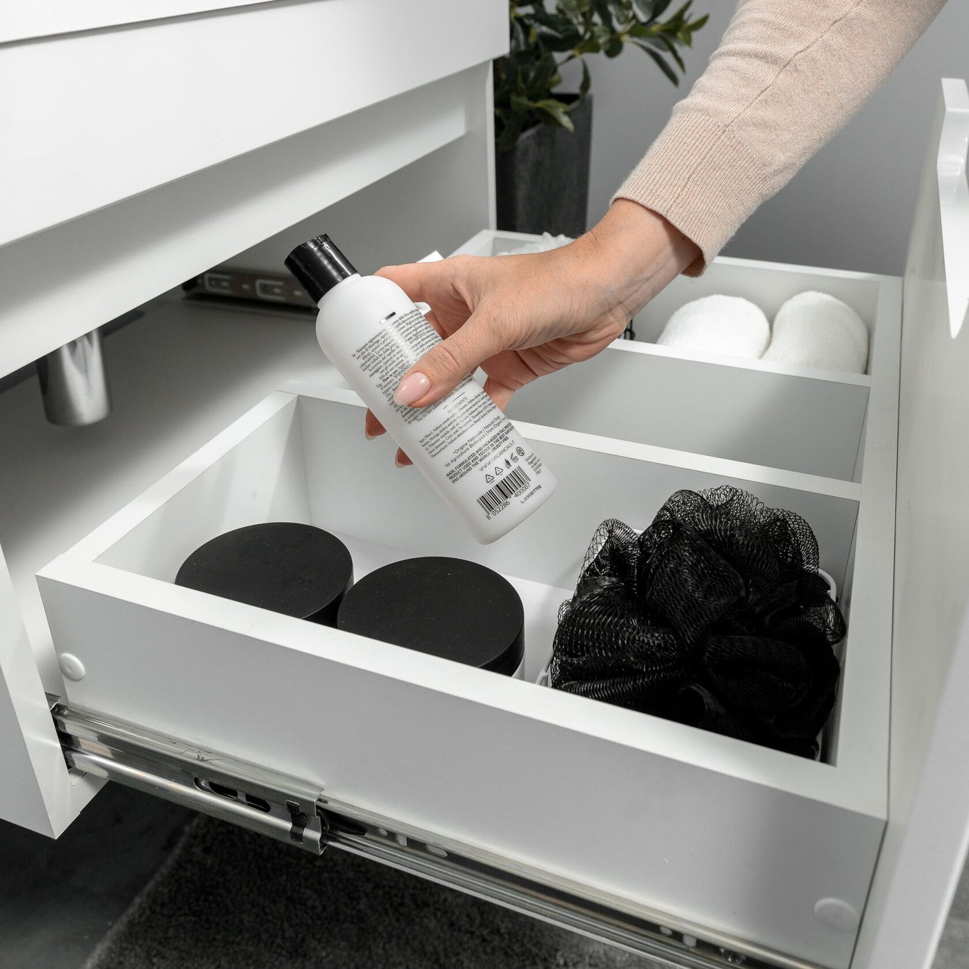 БИАНА 60 комплект, подвесной с 1 ящиком, фасад МДФ (под Астория), цвет Белый BI-T60-W