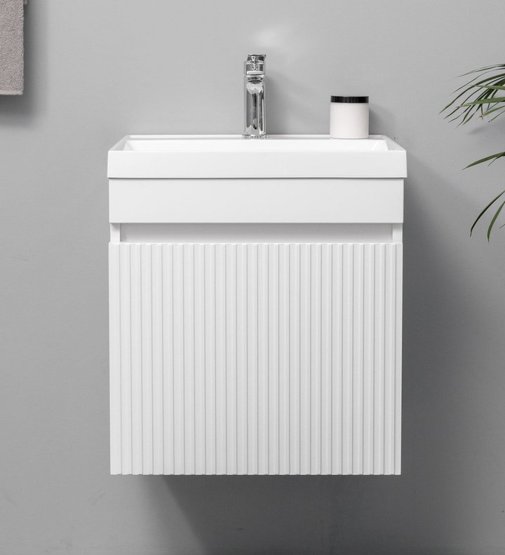 Fresco 50 комплект мебели подвесной c ящиком МДФ (под Слим 50/Altais 35), цвет белый глянец Fr-T50FrW-1dr