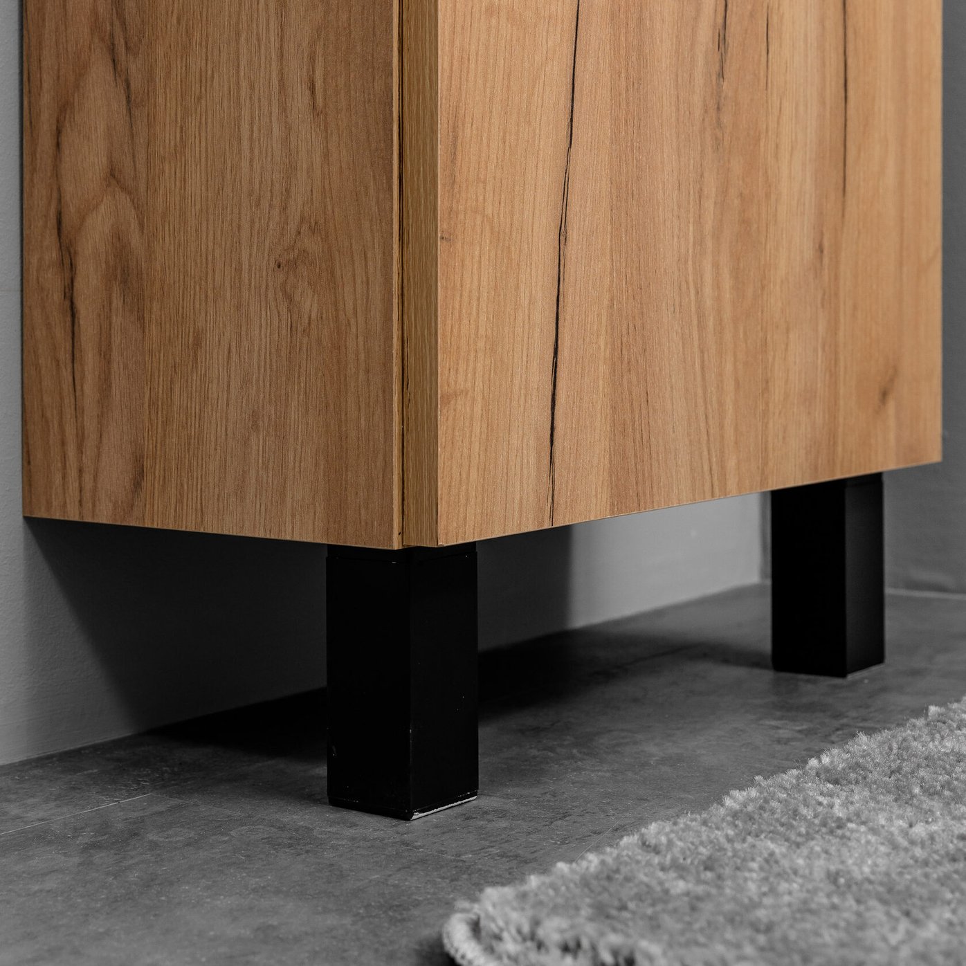 БРАВО 40 комплект мебели напольной с дверцей (тумба + раковина Квадро 40), цвет Дуб крафт золотой