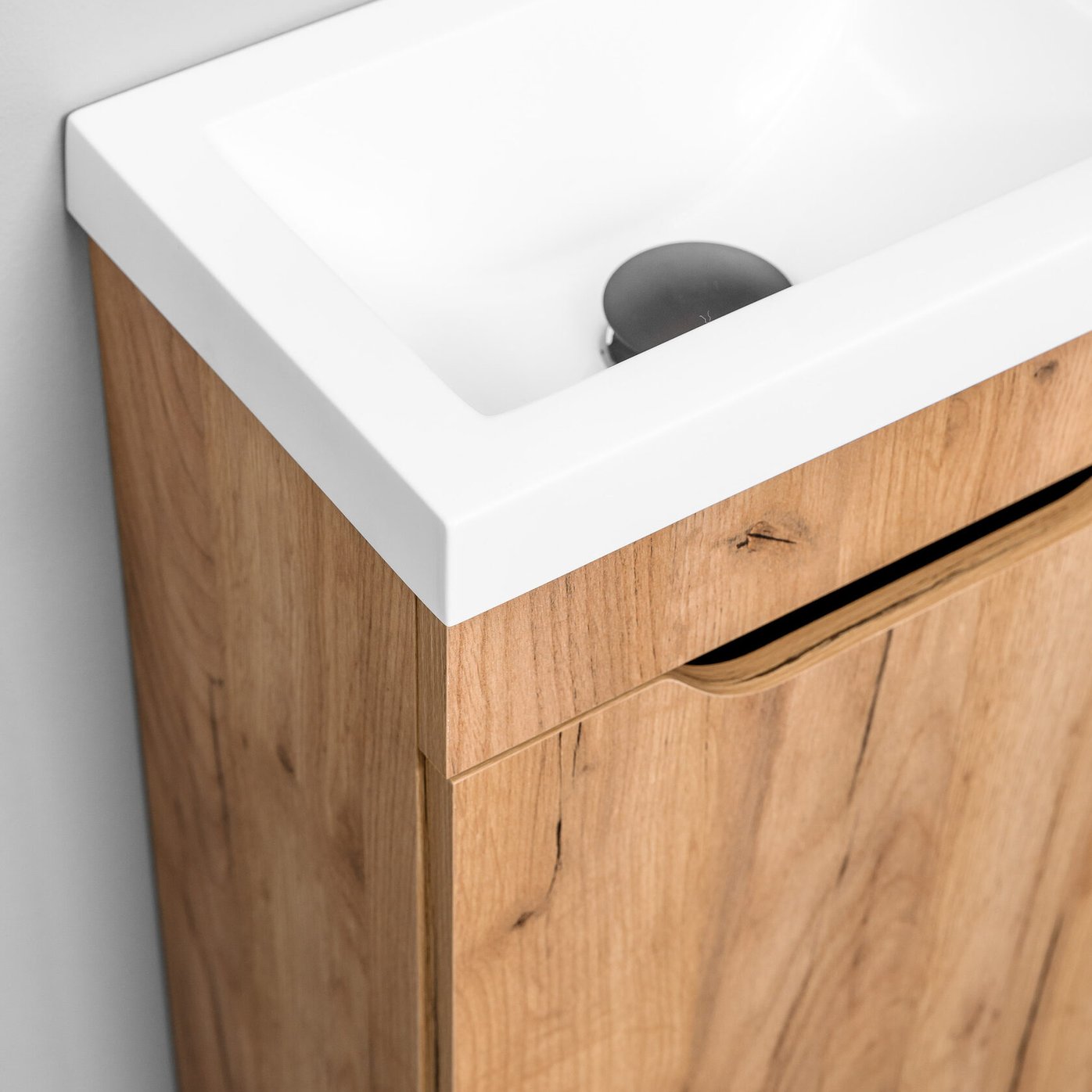 БРАВО 40 комплект мебели напольной с дверцей (тумба + раковина Квадро 40), цвет Дуб крафт золотой