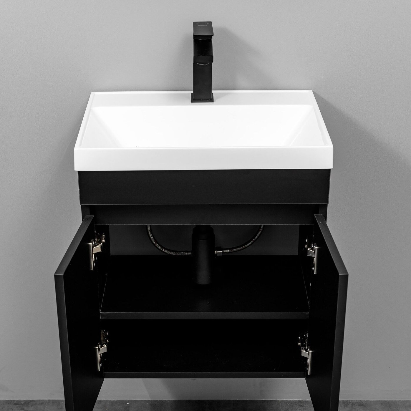 ИЗЕО 50 комплект мебели подвесной c дверцами (под Слим 50/Альтаис 35), Черный IZ-S-T50BSh