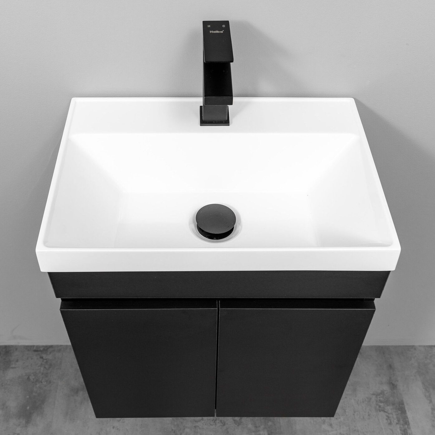 ИЗЕО 50 комплект мебели подвесной c дверцами (под Слим 50/Альтаис 35), Черный IZ-S-T50BSh