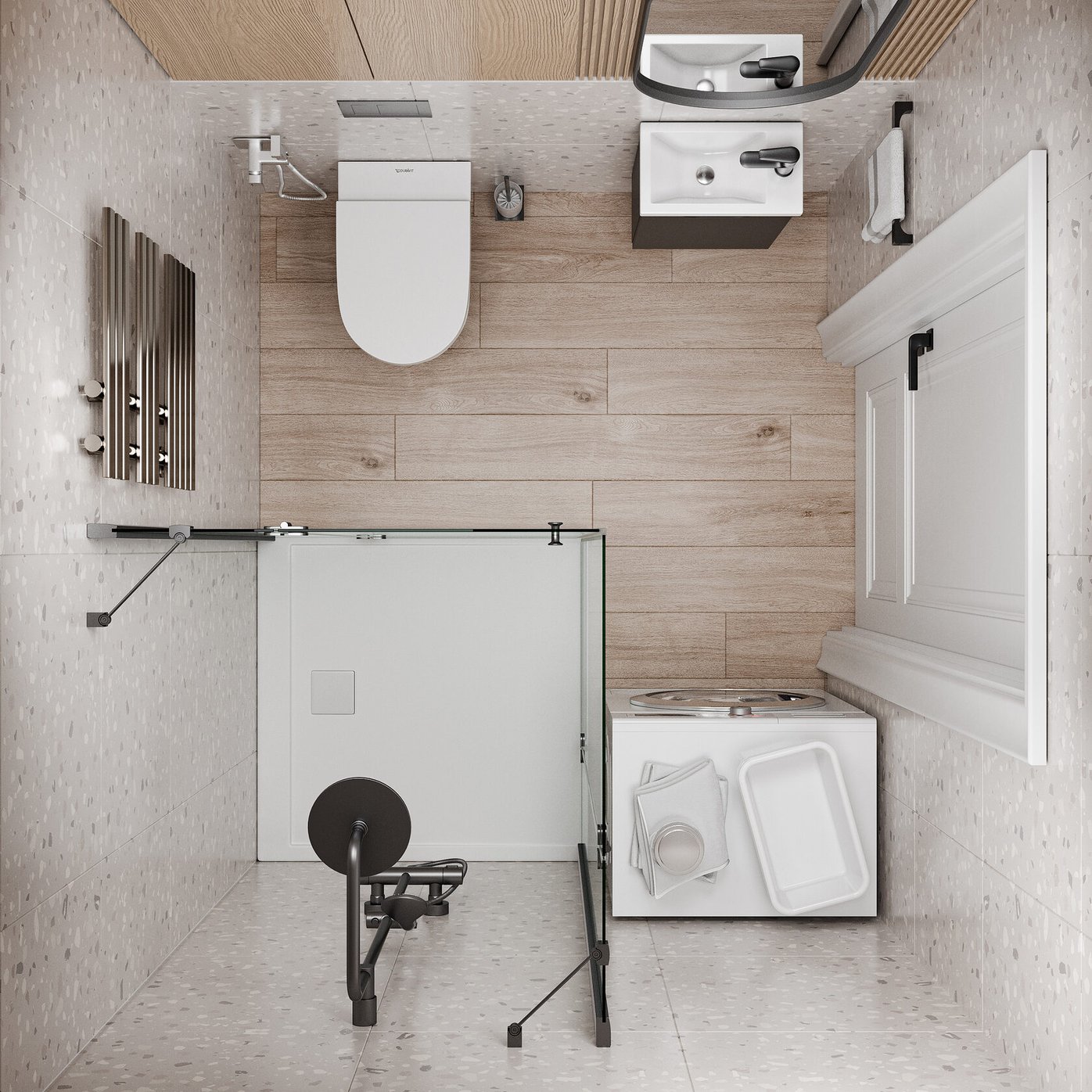 ИЗЕО 40 комплект мебели подвесной с дверцей (тумба + раковина Квадро 40) цвет Черный IZ-T40BSh-V