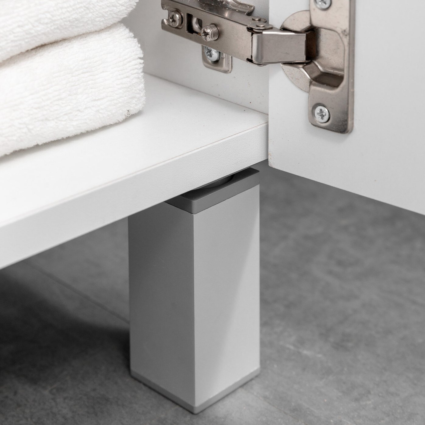 ТЕННО 50 Комплект мебели напольный с дверцами, фасад МДФ с вырезами (под Слим 50/Альтаис 35), Белый TN-T50napFrW