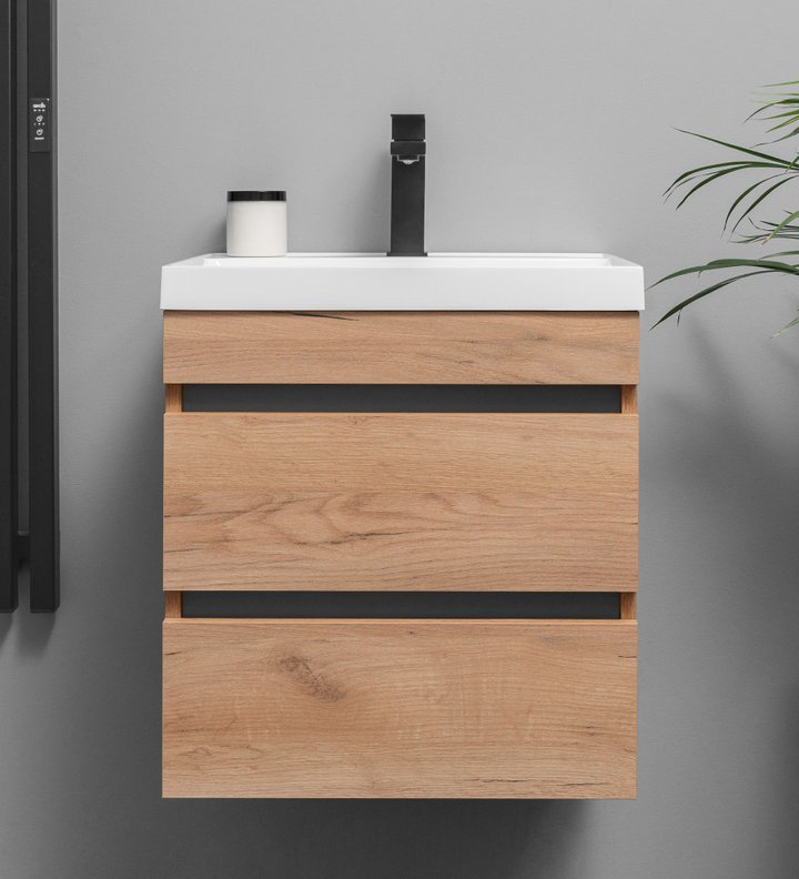 Vino 50 комплект, подвесная с ящиками (под Слим 50/Altais 35) цвет Дуб крафт + Графит Vi-S-T50KPW/GRdr