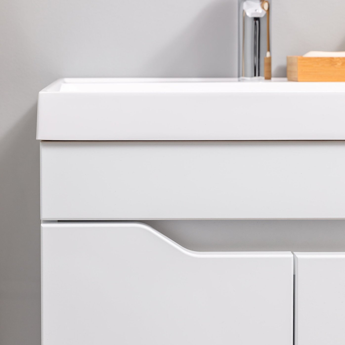 АРОНА 50 Комплект мебели напольный с дверцами, фасад МДФ с вырезами (под Слим 50/Альтаис 35), Белый AR-T50NAP-W