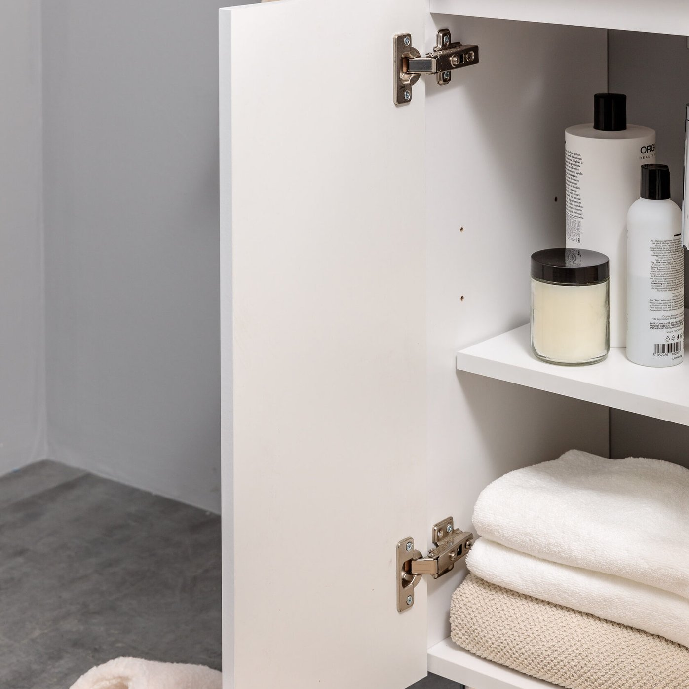 АРОНА 50 Комплект мебели напольный с дверцами, фасад МДФ с вырезами (под Слим 50/Альтаис 35), Белый AR-T50NAP-W