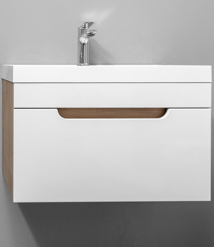 Biana 60 комплект, подвесной с 1 ящиком, фасад МДФ (под Астория), цвет Белый+Крафт BI-T60-W/PW