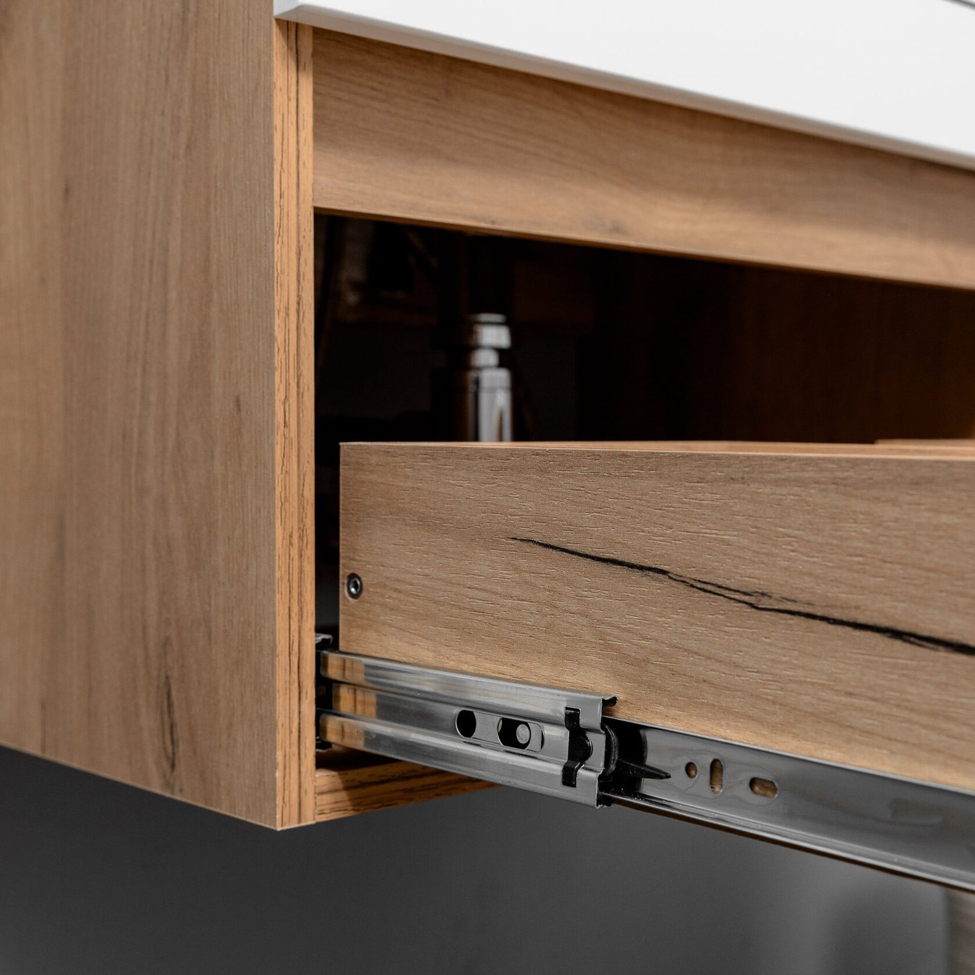 БИАНА 60 комплект, подвесной с 1 ящиком, фасад МДФ (под Астория), цвет Белый+Крафт BI-T60-W/PW