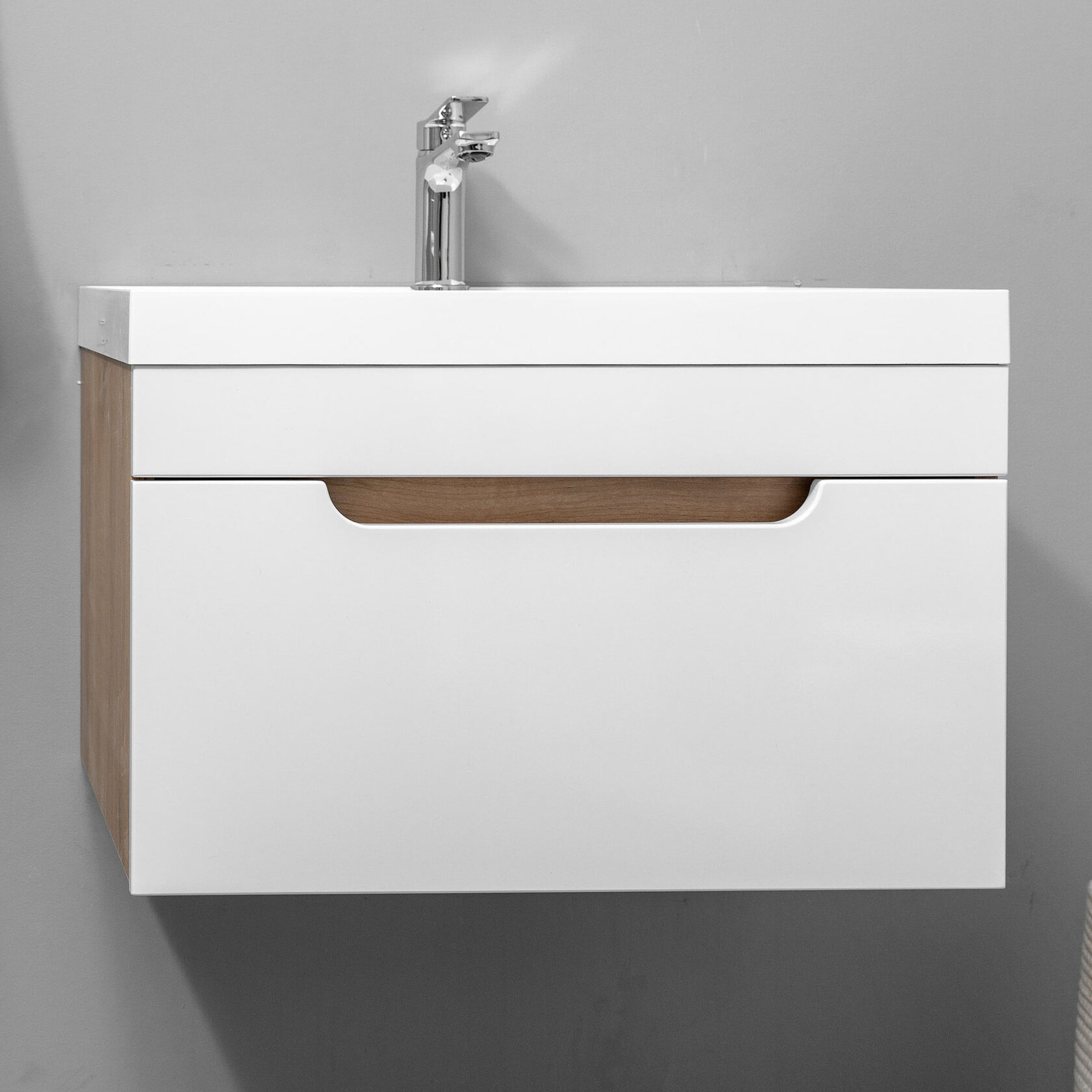 БИАНА 60 комплект, подвесной с 1 ящиком, фасад МДФ (под Астория), цвет Белый+Крафт BI-T60-W/PW