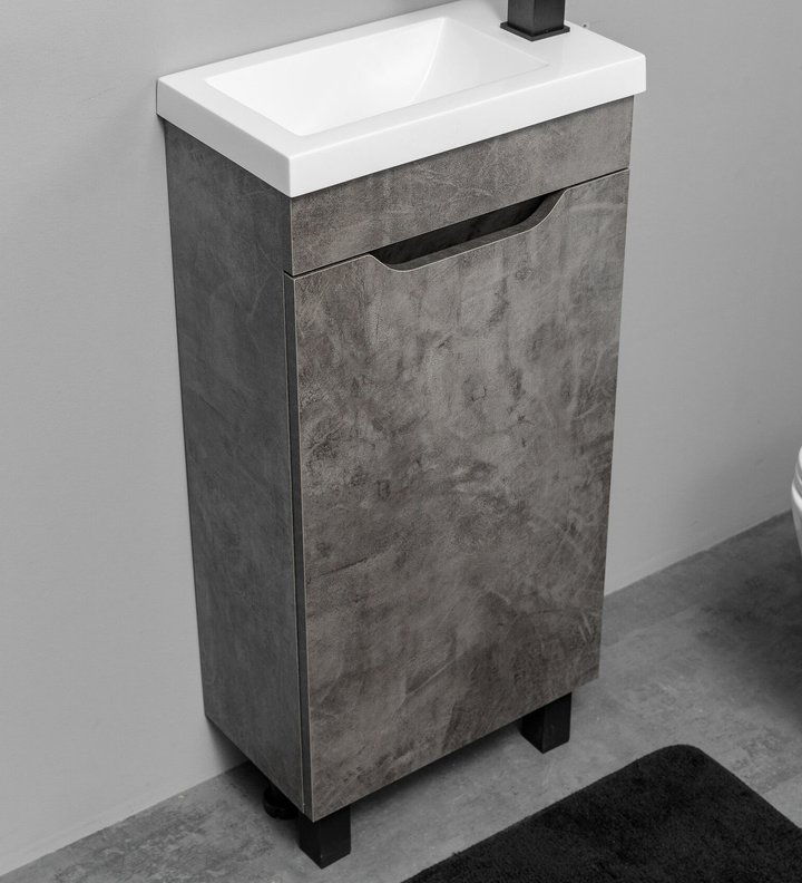 BRAVO 40 комплект мебели напольной с дверцей (тумба + раковина Квадро 40), цвет Камень темный BV-T40KT-V