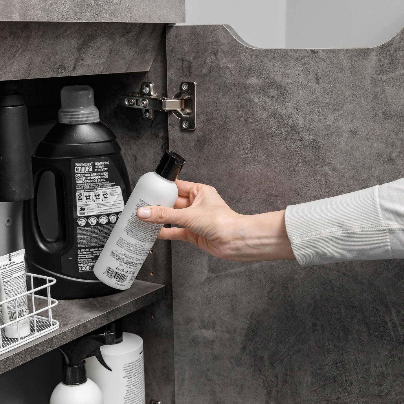 БРАВО 40 комплект мебели напольной с дверцей (тумба + раковина Квадро 40), цвет Камень темный BV-T40KT-V