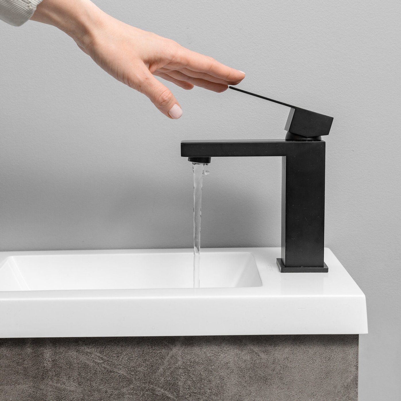 БРАВО 40 комплект мебели напольной с дверцей (тумба + раковина Квадро 40), цвет Камень темный BV-T40KT-V