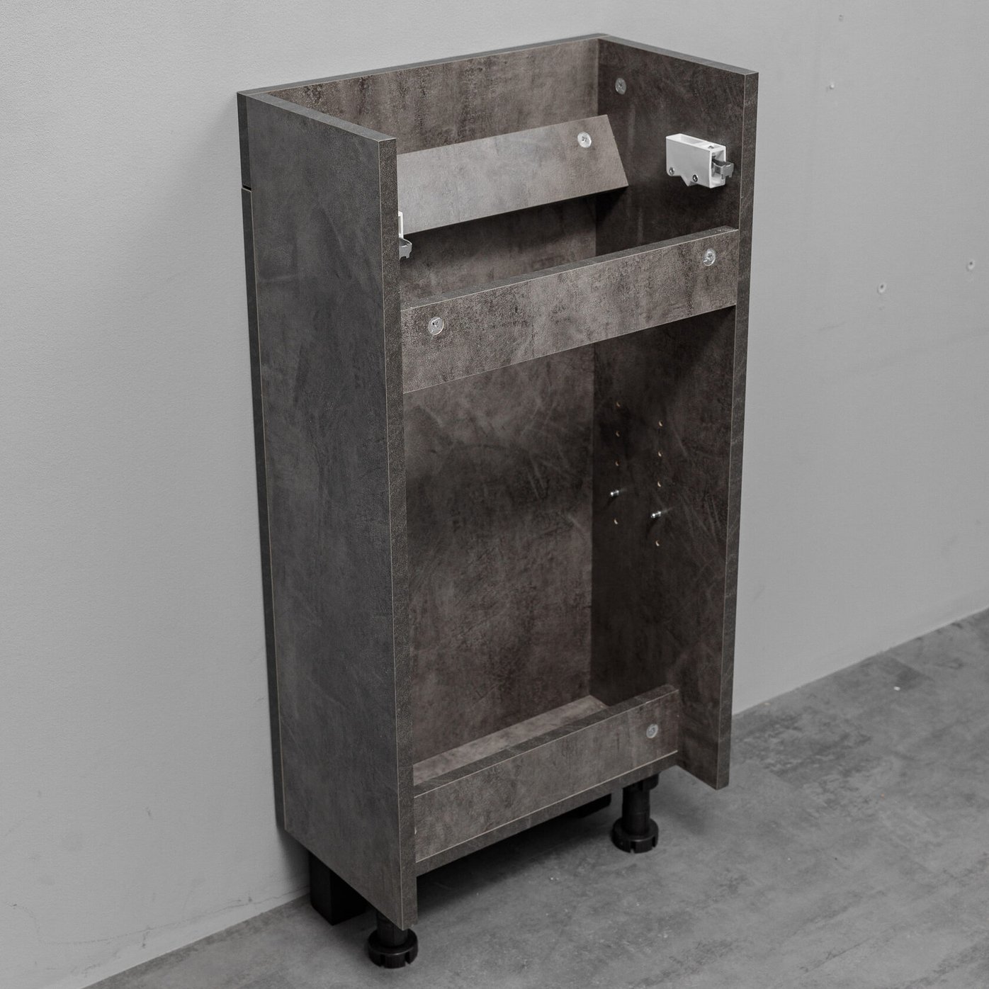 БРАВО 40 комплект мебели напольной с дверцей (тумба + раковина Квадро 40), цвет Камень темный BV-T40KT-V