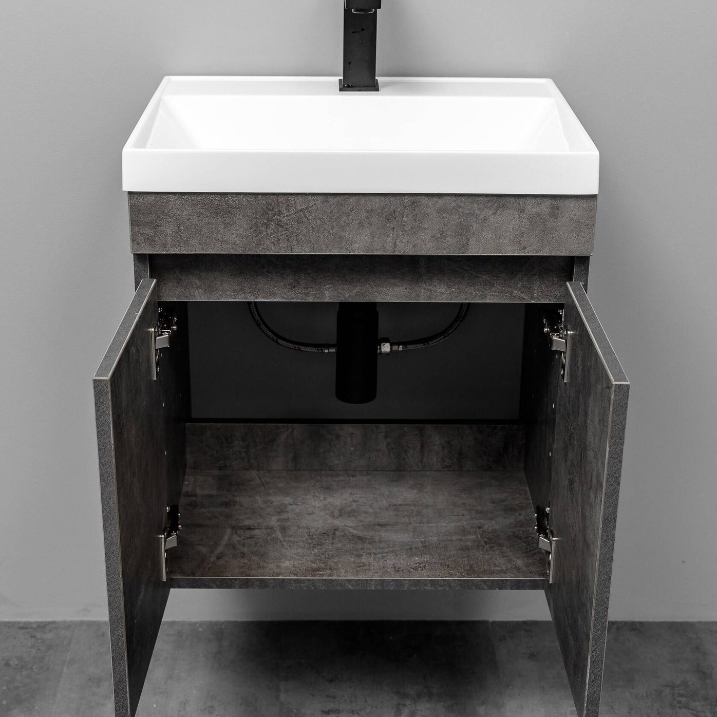 ИЗЕО 50 комплект мебели подвесной c дверцами (под Слим 50/Альтаис 35), цвет Камень темный IZ-S-T50KT