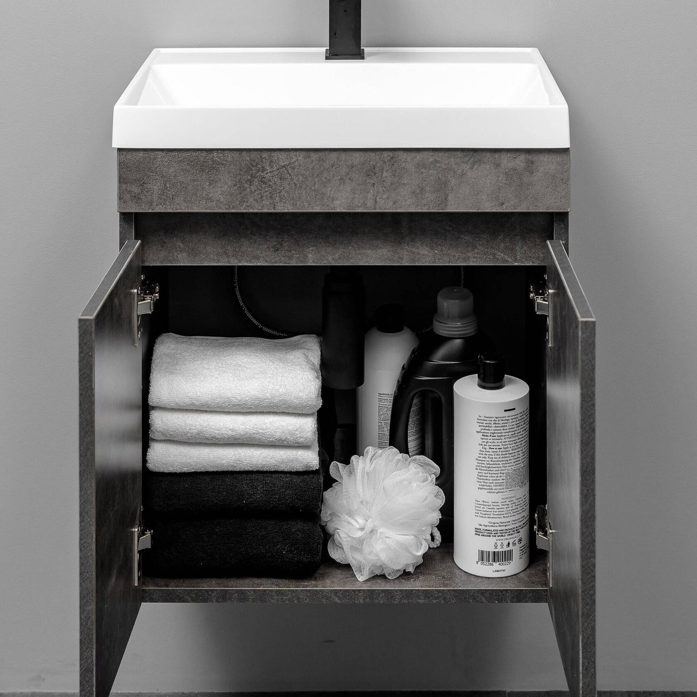 ИЗЕО 50 комплект мебели подвесной c дверцами (под Слим 50/Альтаис 35), цвет Камень темный IZ-S-T50KT