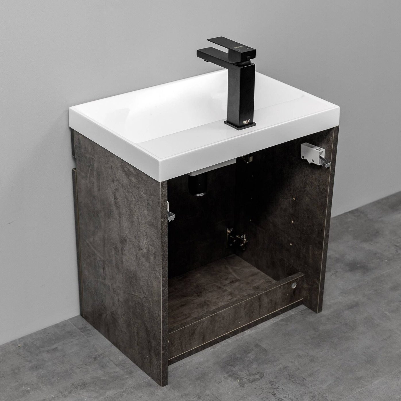 ИЗЕО 50 комплект мебели подвесной c дверцами (под Слим 50/Альтаис 35), цвет Камень темный IZ-S-T50KT