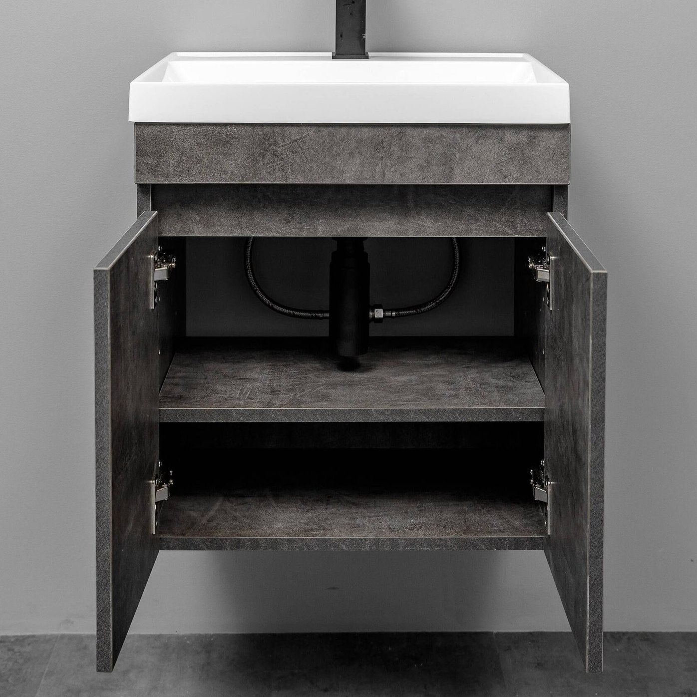 ИЗЕО 50 комплект мебели подвесной c дверцами (под Слим 50/Альтаис 35), цвет Камень темный IZ-S-T50KT