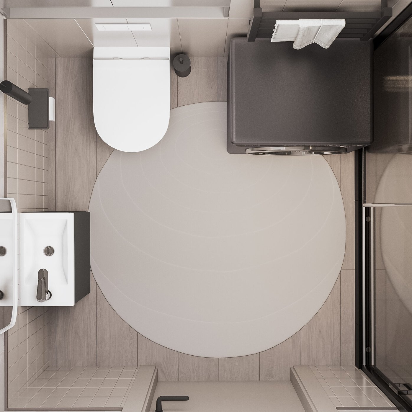 БРАВО 40 комплект мебели напольной с дверцей (тумба + раковина Квадро 40), цвет Черный BV-T40Bl-V