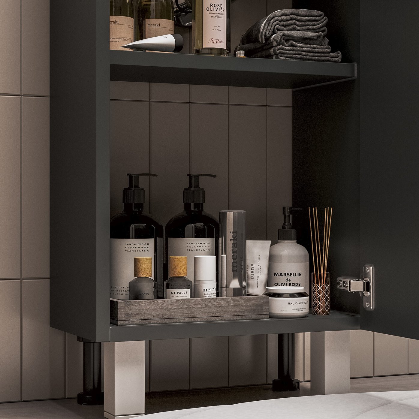 БРАВО 40 комплект мебели напольной с дверцей (тумба + раковина Квадро 40), цвет Черный BV-T40Bl-V