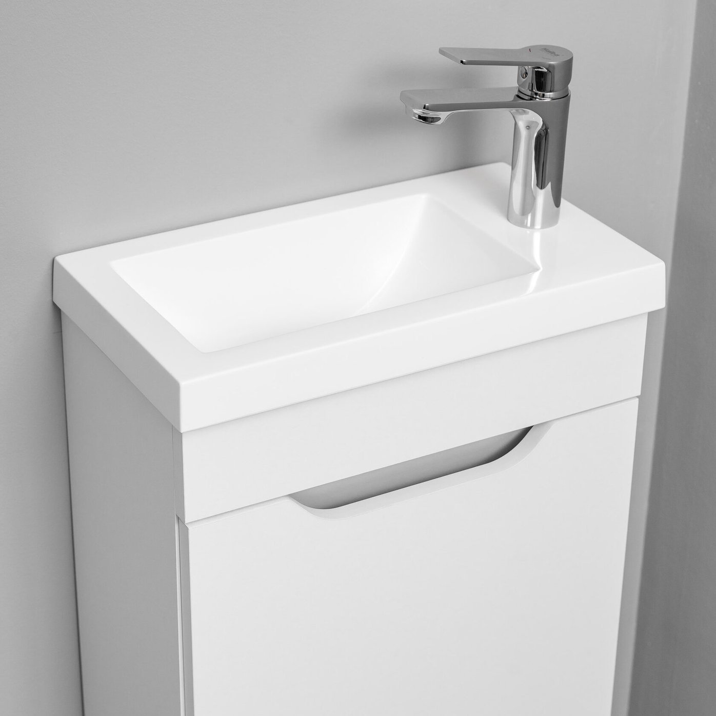 БРАВО 40 комплект мебели напольной с дверцей (тумба + раковина Квадро 40), цвет белый BV-T40W-V