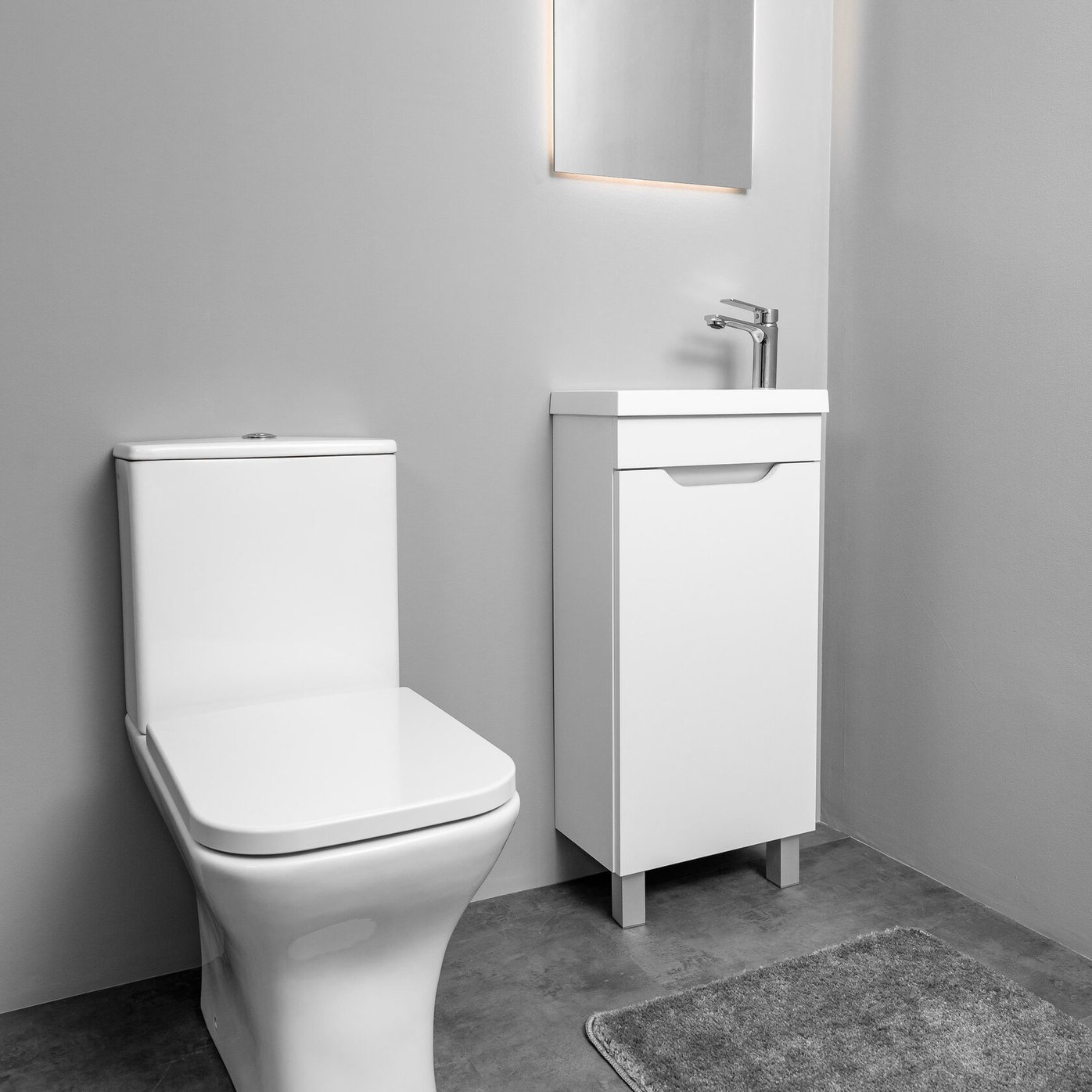 БРАВО 40 комплект мебели напольной с дверцей (тумба + раковина Квадро 40), цвет белый BV-T40W-V