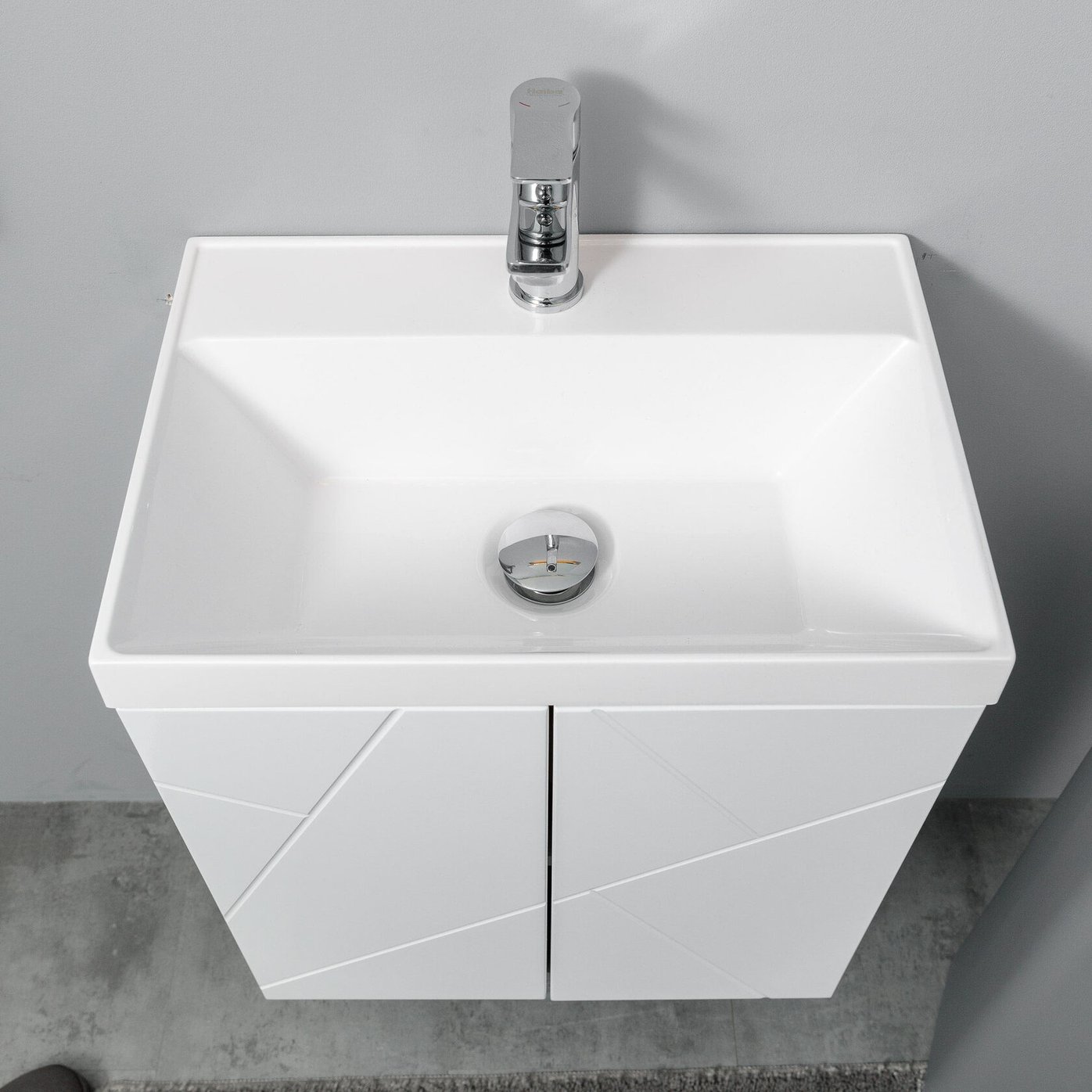 МИО 50 Комплект мебели подвесной с дверцами, фасад МДФ геометрия (под Слим 50/Альтаис 35), Белый MI-T50-W