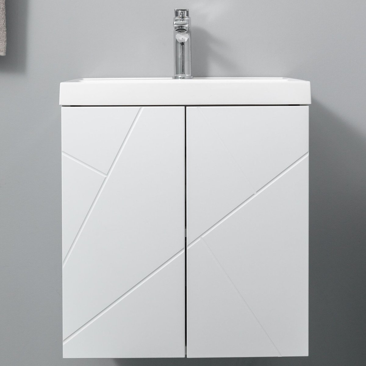 МИО 50 Комплект мебели подвесной с дверцами, фасад МДФ геометрия (под Слим 50/Альтаис 35), Белый MI-T50-W