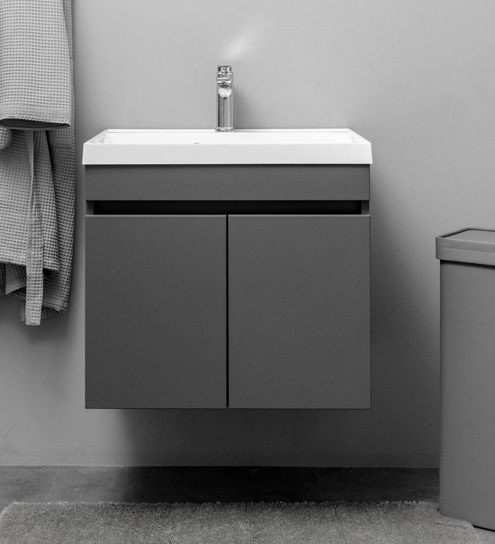 NEMI 60 комплект мебели подвесной c дверцами (тумба + умывальник Дакота 60) Графит NM-D-T60Gr