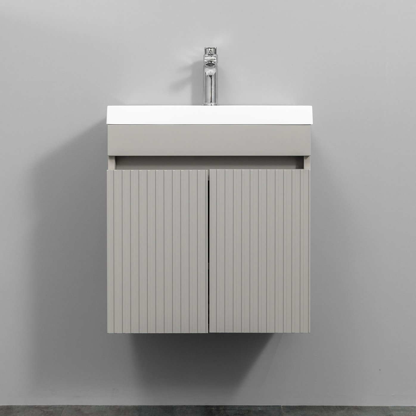 ТЕННО 50 Комплект мебели подвесной с раковиной Слим 50/Альтаис 35, серый матовый, TN-T50FrGr 