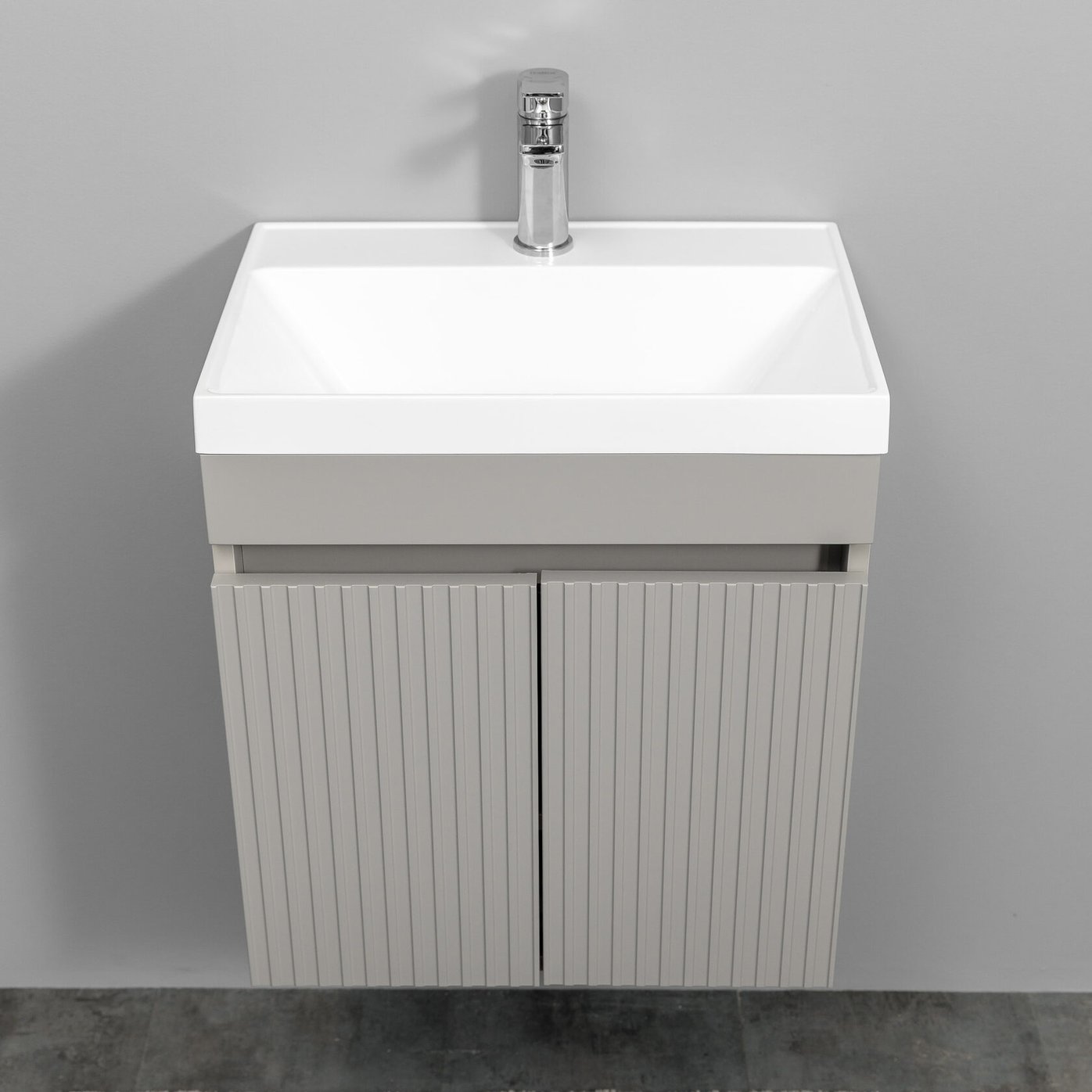 ТЕННО 50 Комплект мебели подвесной с раковиной Слим 50/Альтаис 35, серый матовый, TN-T50FrGr 