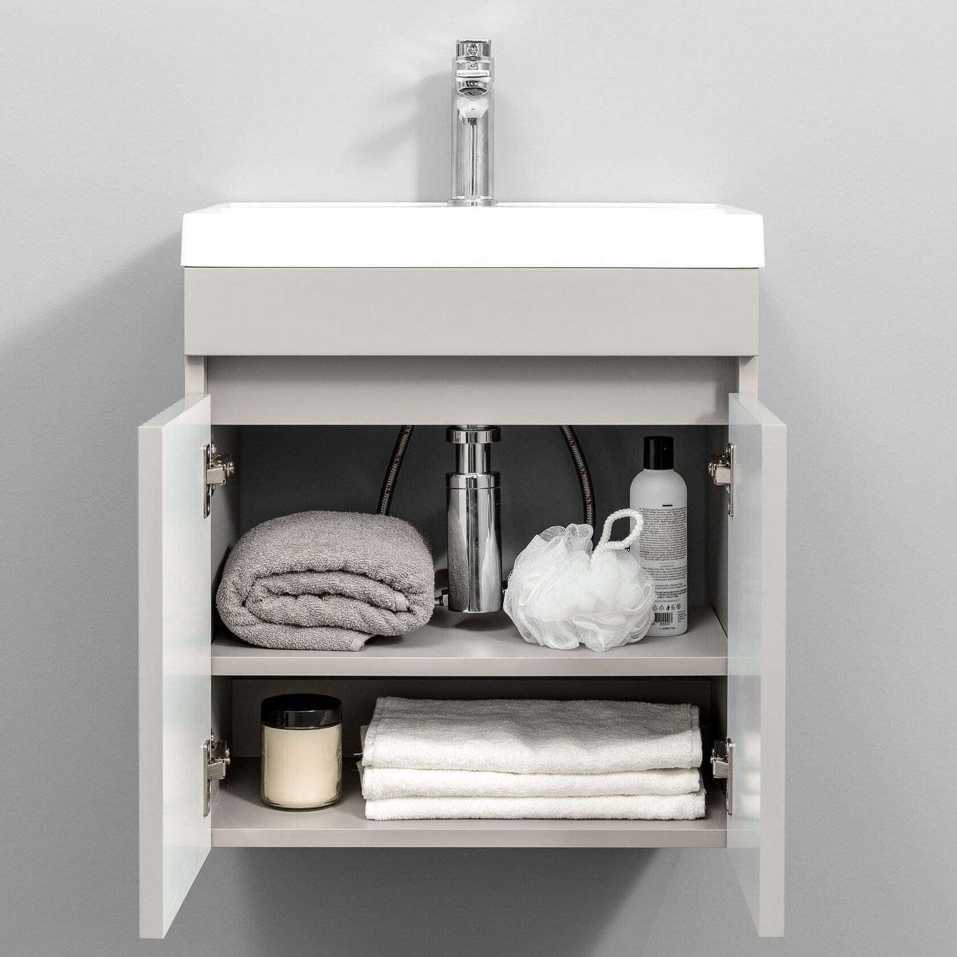 ТЕННО 50 Комплект мебели подвесной с раковиной Слим 50/Альтаис 35, серый матовый, TN-T50FrGr 