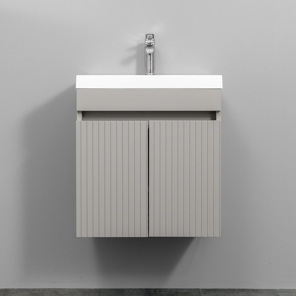ТЕННО 50 Комплект мебели подвесной с раковиной Слим 50/Альтаис 35, серый матовый, TN-T50FrGr 
