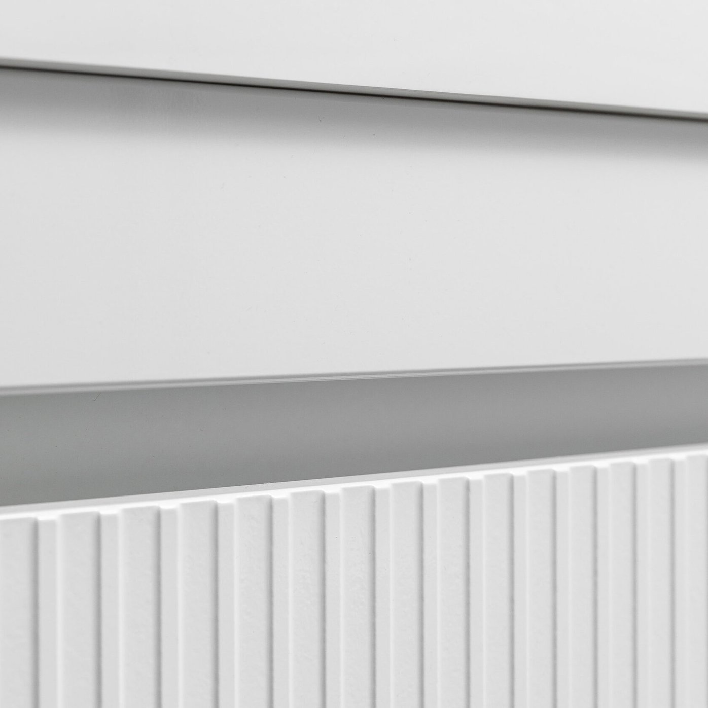 ПУРО 60 комплект, подвесной с 2 ящиками, фасад фрезерованный с нишами (под Астория), цвет Белый PU-T60-W