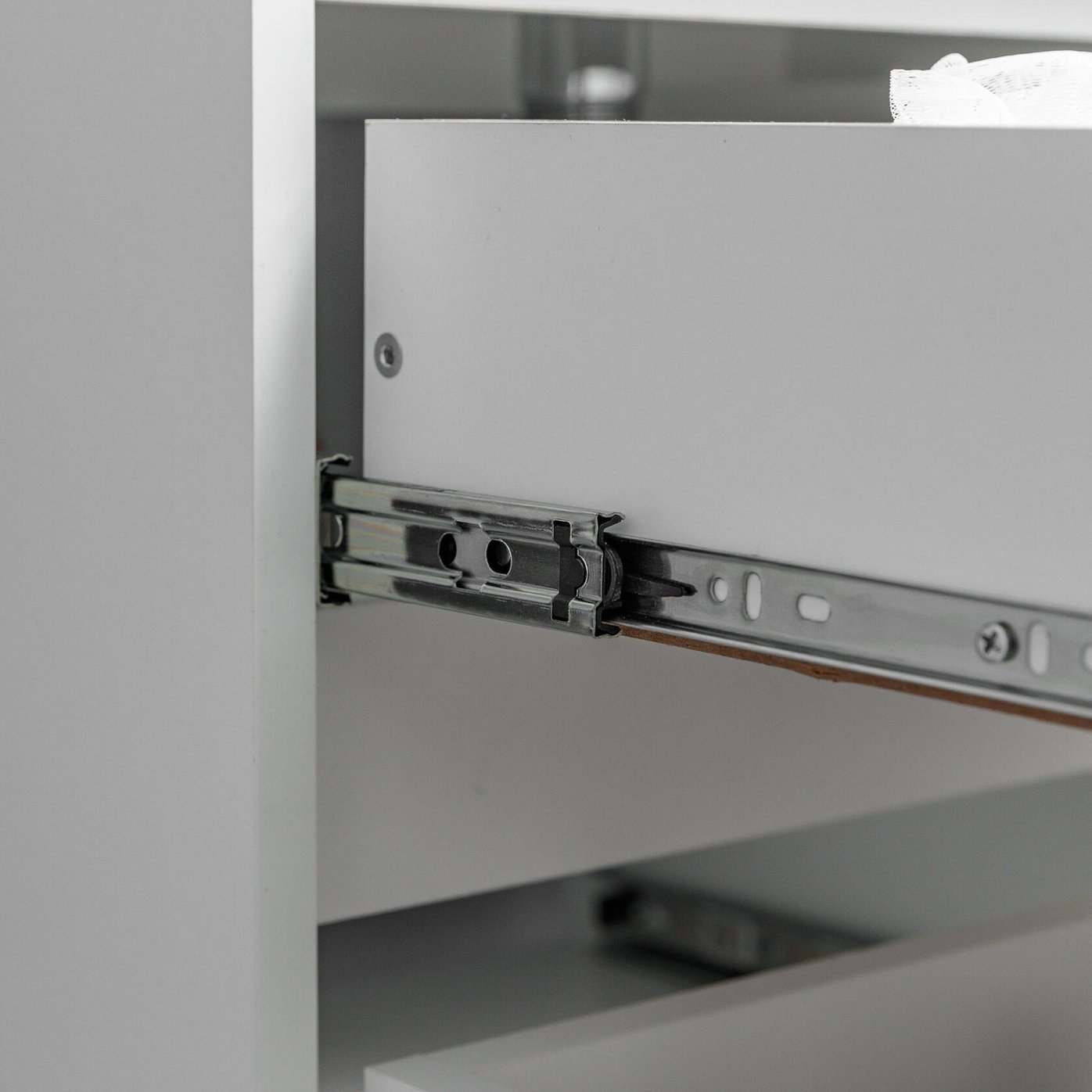 ПУРО 60 комплект, подвесной с 2 ящиками, фасад фрезерованный с нишами (под Астория), цвет Белый PU-T60-W