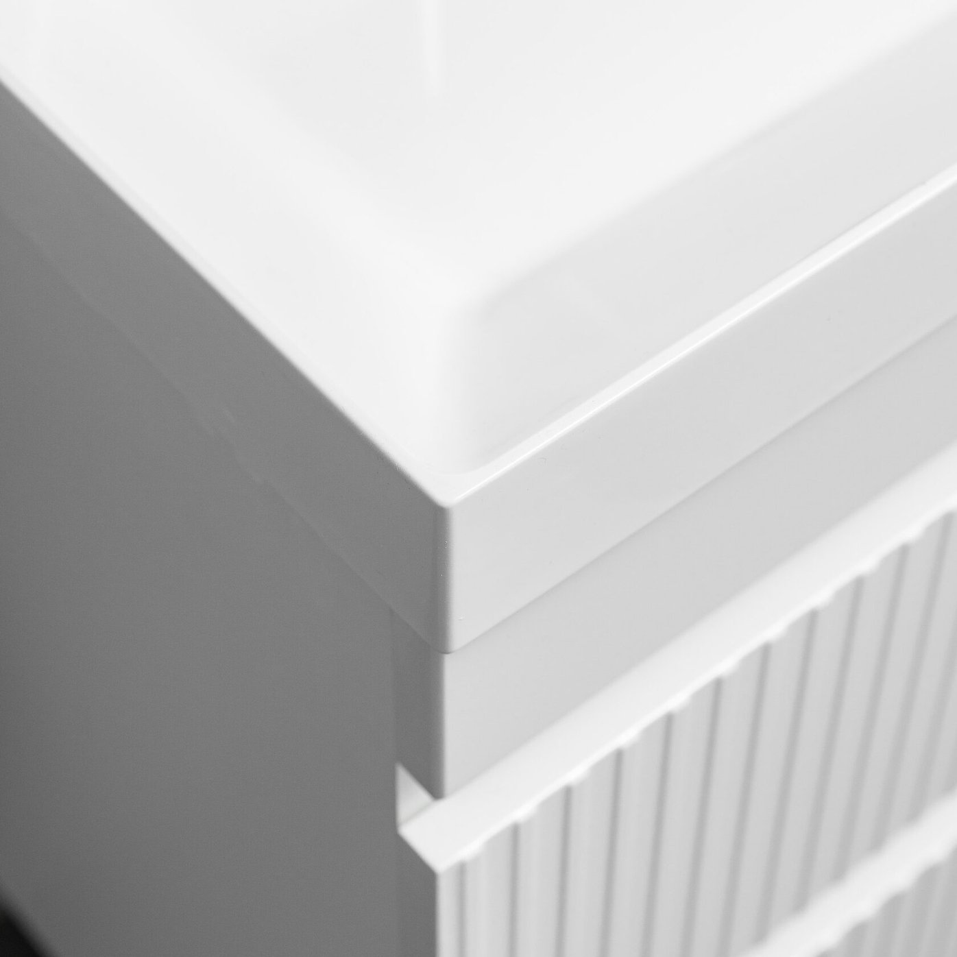 ПУРО 60 комплект, подвесной с 2 ящиками, фасад фрезерованный с нишами (под Астория), цвет Белый PU-T60-W