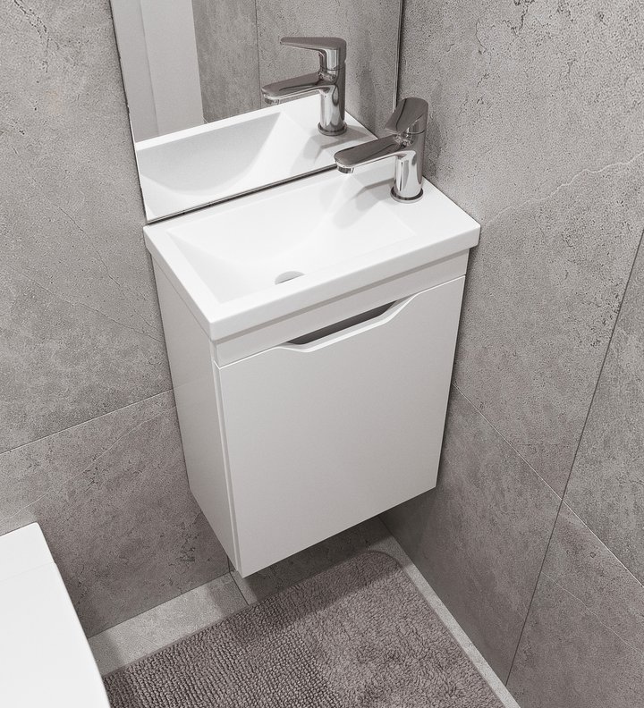 IZEO 40 комплект мебели подвесной с дверцей (тумба + раковина Квадро 40), цвет белый IZ-T40W2-V